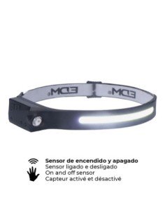 ?Linterna frontal con sensor EDM, iluminación manos libres y recarga USB. ¡Compra online ahora!? 2