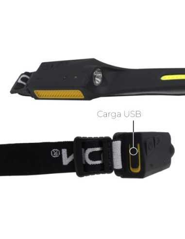 ?Linterna frontal con sensor EDM, iluminación manos libres y recarga USB. ¡Compra online ahora!?