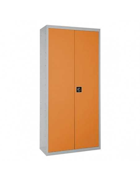 Armario Taquilla SIMON LOCKER Profesional Monobloque Multiusos 180x80x40 2/4 Gris/Naranja | Taquilla metálica SimonLocker para v