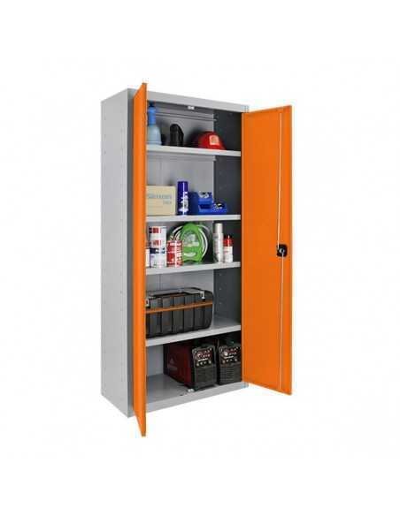 Armario Taquilla SIMON LOCKER Profesional Monobloque Multiusos 180x80x40 2/4 Gris/Naranja | Taquilla metálica SimonLocker para v