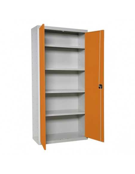 Armario Taquilla SIMON LOCKER Profesional Monobloque Multiusos 180x100x40 2/4 Gris/Naranja | Taquilla metálica SimonLocker para 