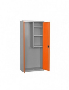 Armario Taquilla SIMON LOCKER Profesional Monobloque CLEANING 180x80x40 2/3 Gris/Naranja 2