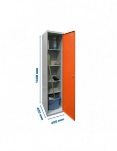 Armario Taquilla SIMON LOCKER Profesional Monobloque CLEANING 180x40x40 1/4 Gris/Naranja