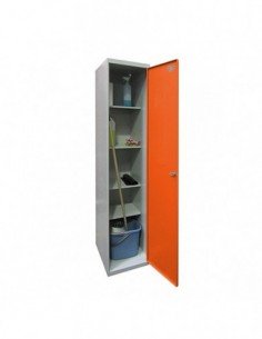 Armario Taquilla SIMON LOCKER Profesional Monobloque CLEANING 180x40x40 1/4 Gris/Naranja 2