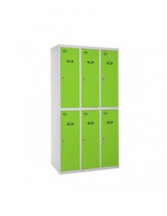 Armario Taquilla Profesional Monobloque Tandem 3/6 300 (900) Gris/Verde 2