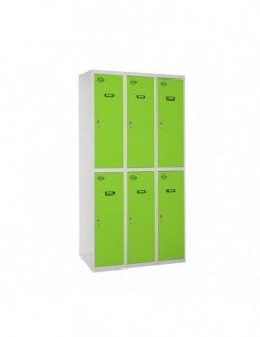 Armario Taquilla Profesional Monobloque Tandem 3/6 300 (900) Gris/Verde 2