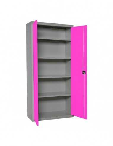 Armario SIMON LOCKER Profesional Monobloque Multiusos 180x100x40 2/4 Gris/Rosa | Taquilla metálica SimonLocker para vestuarios 