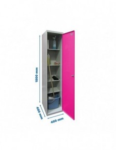 Armario SIMON LOCKER Profesional Monobloque Limpieza 180x40x40 1/4 Gris/Rosa