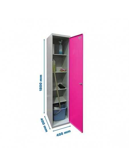 Armario SIMON LOCKER Profesional Monobloque Limpieza 180x40x40 1/4 Gris/Rosa