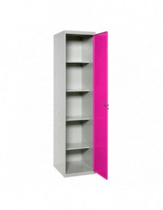 Armario SIMON LOCKER Profesional Monobloque Limpieza 180x40x40 1/4 Gris/Rosa 2