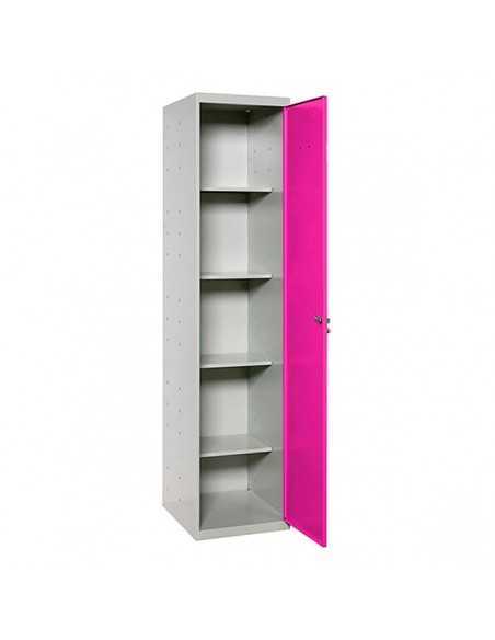 Armario SIMON LOCKER Profesional Monobloque Limpieza 180x40x40 1/4 Gris/Rosa | Taquilla metálica SimonLocker para vestuarios y 