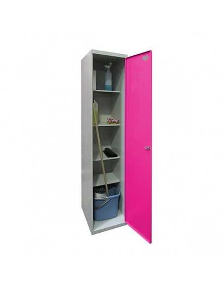 Armario SIMON LOCKER Profesional Monobloque Limpieza 180x40x40 1/4 Gris/Rosa | Taquilla metálica SimonLocker para vestuarios y 
