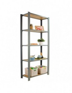 Estantería SIMONRACK Officlick 5/300 wood 800 gris/roble nodi | Mesa de trabajo SimonRack profesional y resistente 2