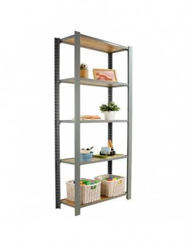 Estantería SIMONRACK Officlick 5/300 wood 800 gris/roble nodi | Mesa de trabajo SimonRack profesional y resistente