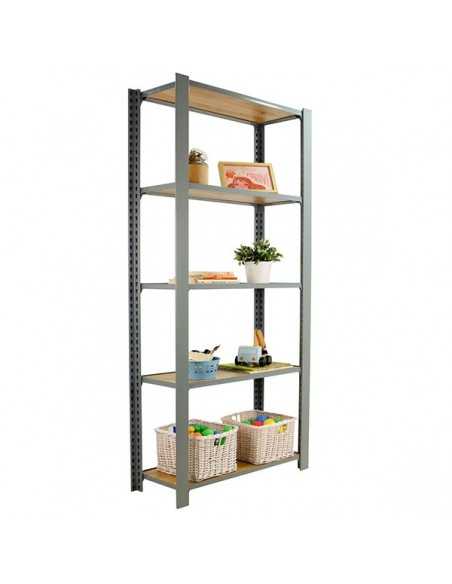 Estantería SIMONRACK Officlick 5/300 wood 800 gris/roble nodi | Mesa de trabajo SimonRack profesional y resistente