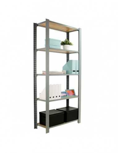 Estantería SIMONRACK Officlick 5/300 wood 800 gris/roble nodi | Mesa de trabajo SimonRack profesional y resistente