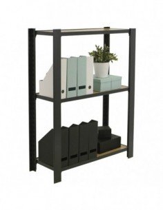 Estantería SIMONRACK Officlick 3/300 wood 800 antracita/roble nodi | Mesa de trabajo SimonRack profesional y resistente 2