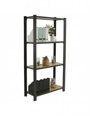 Estantería SIMONRACK Officlick 4/300 wood 800 antracita/roble nodi | Mesa de trabajo SimonRack profesional y resistente