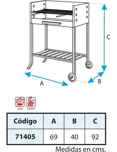 Barbacoa Leña o Carbón IMEX EL ZORRO 71405