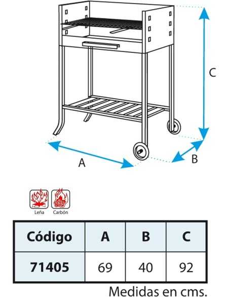 Barbacoa Leña o Carbón IMEX EL ZORRO 71405