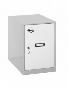 Taquilla SIMONLOCKER Montado Mini 475x300x500 mm Gris/Blanco | Taquilla metálica SimonLocker para vestuarios y oficinas 2