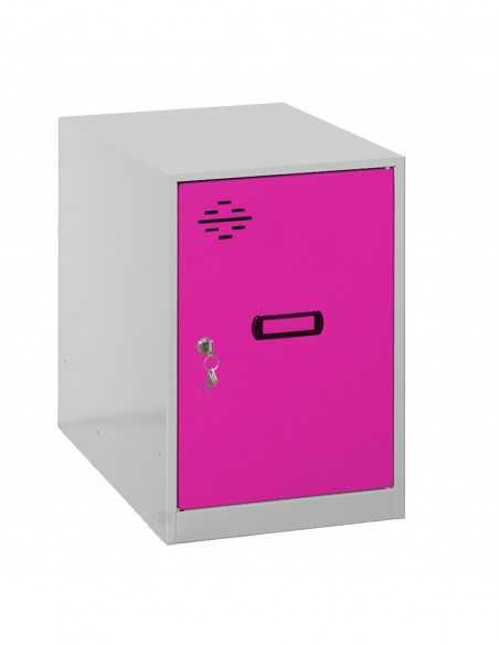 Taquilla SIMON LOCKER Monobloque Mini 475x300x500 mm Gris/Rosa