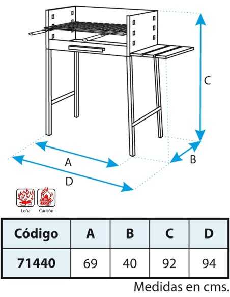 Barbacoa Leña o Carbón IMEX EL ZORRO 71440