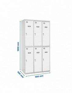 Taquilla SIMONLOCKER Tandem Professional Desmontada 3/6 300 (900) Gris/Blanco | Taquilla metálica SimonLocker para vestuarios y 