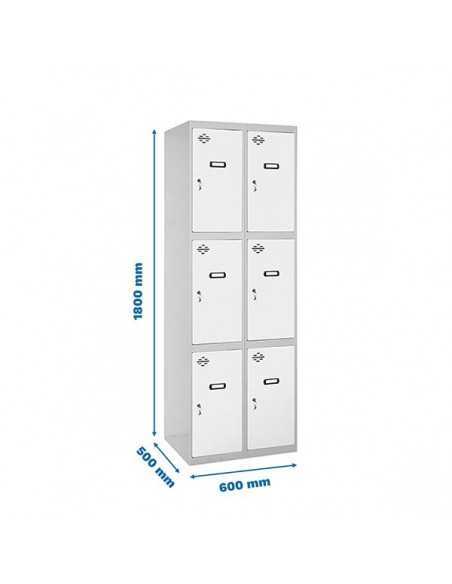 Armario Taquilla SIMON LOCKER Profesional Monobloque 3 Puerta 2/6 300 (600) Gris/Blanco | Taquilla metálica SimonLocker para ves