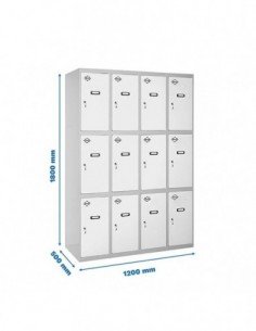 Armario Taquilla SIMON LOCKER Profesional Monobloque 3 Puerta 4/12 300(1200) Gris/Blanco | Taquilla metálica SimonLocker para ve