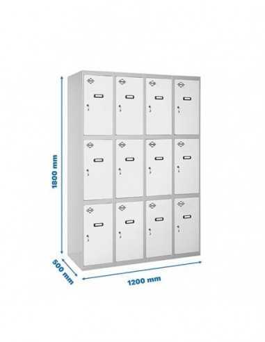Armario Taquilla SIMON LOCKER Profesional Monobloque 3 Puerta 4/12 300(1200) Gris/Blanco | Taquilla metálica SimonLocker para ve