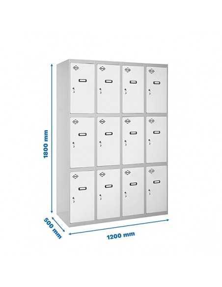 Armario Taquilla SIMON LOCKER Profesional Monobloque 3 Puerta 4/12 300(1200) Gris/Blanco | Taquilla metálica SimonLocker para ve