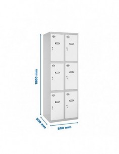 Armario Taquilla SIMON LOCKER Profesional Monobloque 3 Puerta 2/6 400 (800) Gris/Blanco | Taquilla metálica SimonLocker para ves