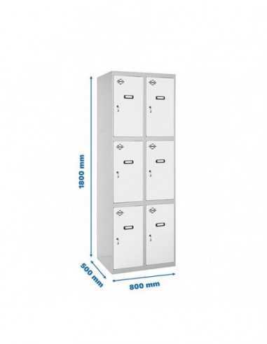 Armario Taquilla SIMON LOCKER Profesional Monobloque 3 Puerta 2/6 400 (800) Gris/Blanco | Taquilla metálica SimonLocker para ves