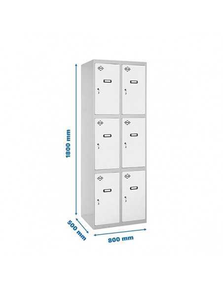 Armario Taquilla SIMON LOCKER Profesional Monobloque 3 Puerta 2/6 400 (800) Gris/Blanco | Taquilla metálica SimonLocker para ves