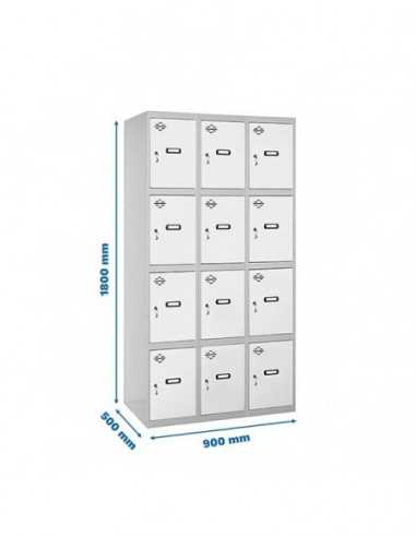 Armario Taquilla SIMON LOCKER Profesional Monobloque 4 Puerta 3/12 300 (900) Gris/Blanco | Taquilla metálica SimonLocker para ve