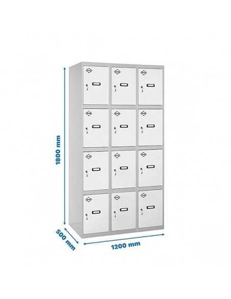 Armario Taquilla SIMON LOCKER Profesional Monobloque 4 Puerta 3/12 400(1200) Gris/Blanco | Taquilla metálica SimonLocker para ve