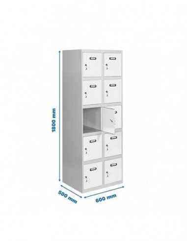 Armario Taquilla SIMON LOCKER Profesional Monobloque 5 Puerta 2/10 300 (600) Gris/Blanco | Taquilla metálica SimonLocker para ve