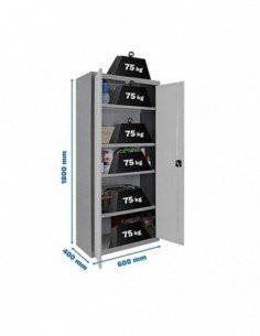 Armario Taquilla SIMON LOCKER Profesional Monobloque Multiusos 180x60x40 2/4 Gris/Blanco | Taquilla metálica SimonLocker para ve