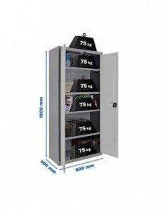 Armario Taquilla SIMON LOCKER Profesional Monobloque Multiusos 180x80x40 2/4 Gris/Blanco | Taquilla metálica SimonLocker para ve