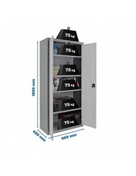 Armario Taquilla SIMON LOCKER Profesional Monobloque Multiusos 180x80x40 2/4 Gris/Blanco | Taquilla metálica SimonLocker para ve