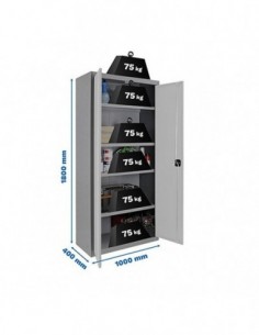 Armario Taquilla SIMON LOCKER Profesional Monobloque Multiusos 180x100x40 2/4 Gris/Blanco | Taquilla metálica SimonLocker para v