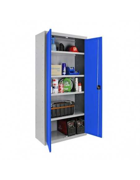 Armario Taquilla SIMON LOCKER Profesional Monobloque Multiusos 180x100x40 2/4 Gris/Azul | Taquilla metálica SimonLocker para ves