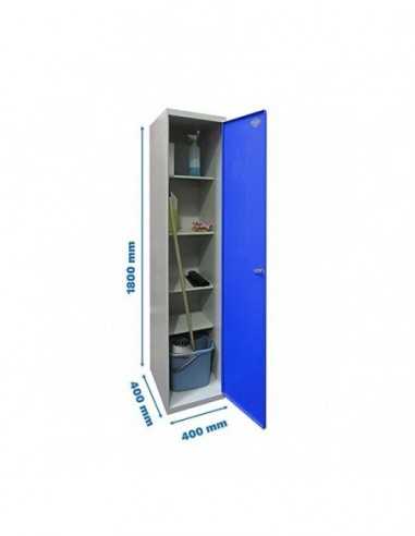 Armario Taquilla SIMON LOCKER Profesional Monobloque CLEANING 180x40x40 1/4 Gris/Azul | Taquilla metálica SimonLocker para vestu