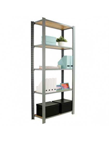 Estantería SIMONRACK Officlick 5/300 wood i.m. Gris/roble nodi
