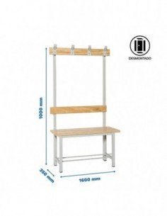 Banco de Vestuario Desmontable Simple sin Repisa 4/1000 | Taquilla metálica SimonLocker para vestuarios y oficinas