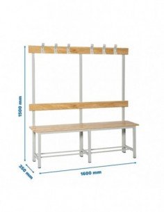 Banco de Vestuario Desmontable Simple sin Repisa 6/1500 | Taquilla metálica SimonLocker para vestuarios y oficinas