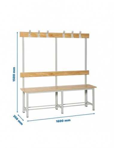 Banco de Vestuario Desmontable Simple sin Repisa 6/1500 | Taquilla metálica SimonLocker para vestuarios y oficinas