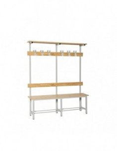 Banco de Vestuario Desmontable Doble con Repisa 8/1000 | Taquilla metálica SimonLocker para vestuarios y oficinas 2