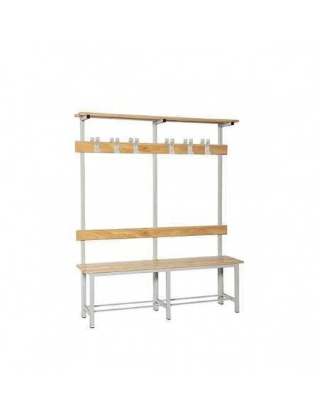 Banco de Vestuario Desmontable Doble con Repisa 8/1000 | Taquilla metálica SimonLocker para vestuarios y oficinas